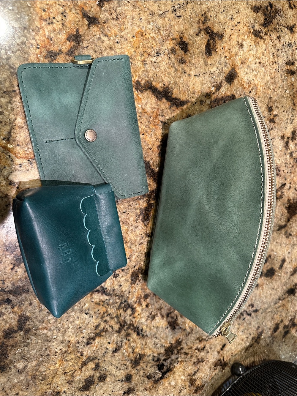 Portland Leather Goods bundle of 3 green littles.